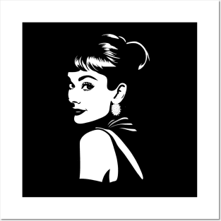 Audrey Hepburn Black And White Portrait Posters and Art